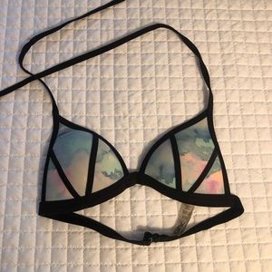 PINK marble tie dye bikini top